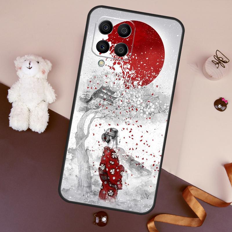Japanese Geisha Case For Samsung Galaxy M32 M52 M14 M54 M13 M33 M53 M56 M36 M16 M31 M11 M12 M35 M55 M15 M06