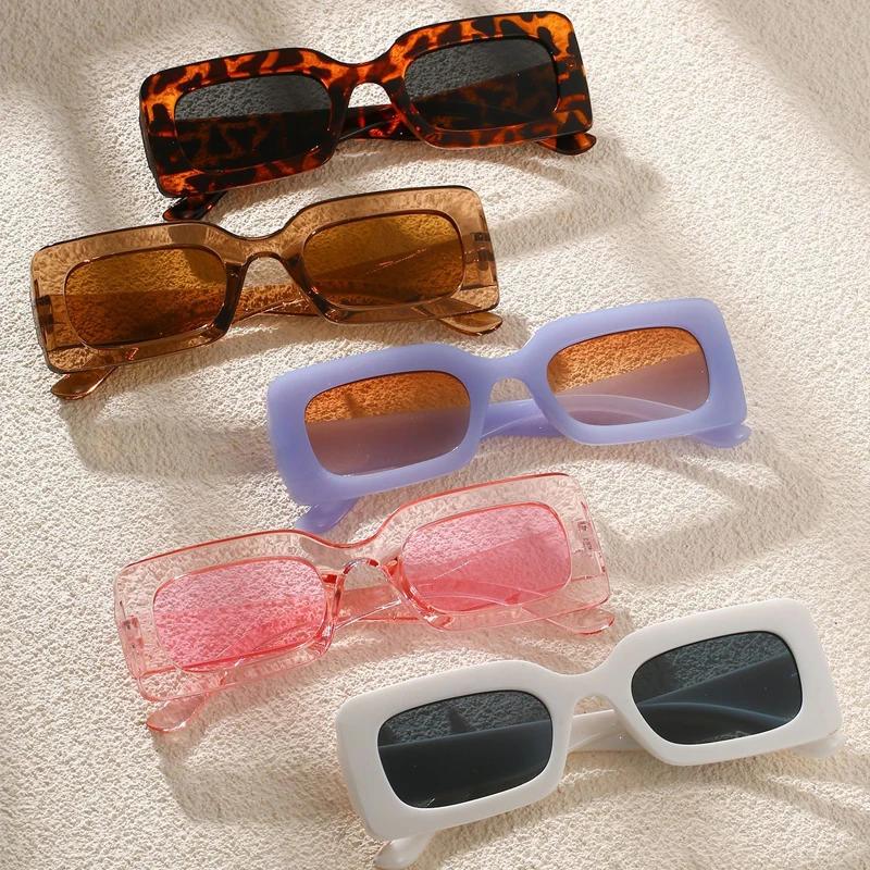 New Vintage Square Frame Blue Light Blocking Sunglasses Outdoor Cycling Shades Ladies Fashion Jelly Color Eyewear