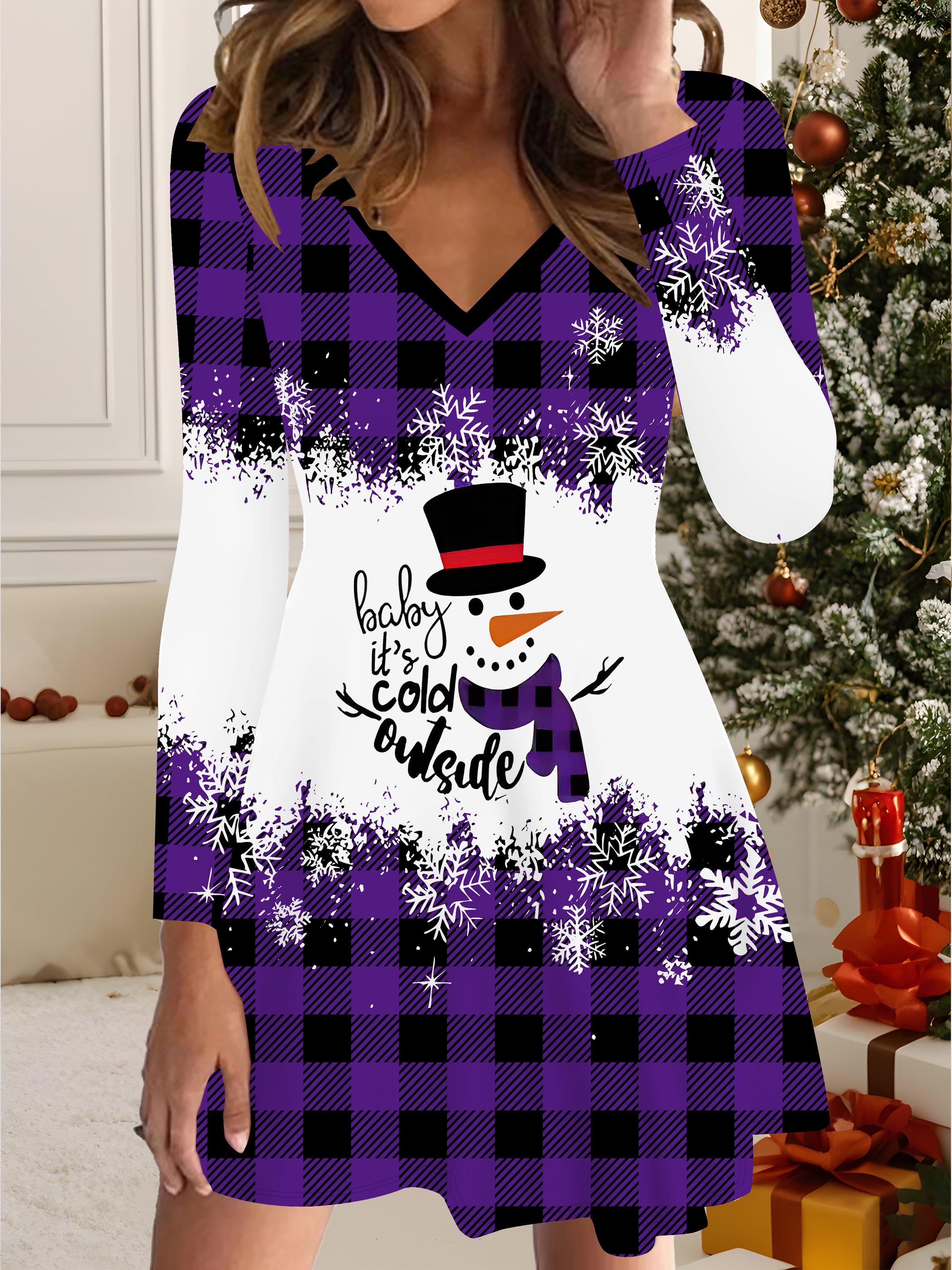 

Платье, напечатанное на 3D-принтере, эксклюзивная трендовая вещь для женщин на осень и зиму, рождественская коллекция 6XL фиолетовый