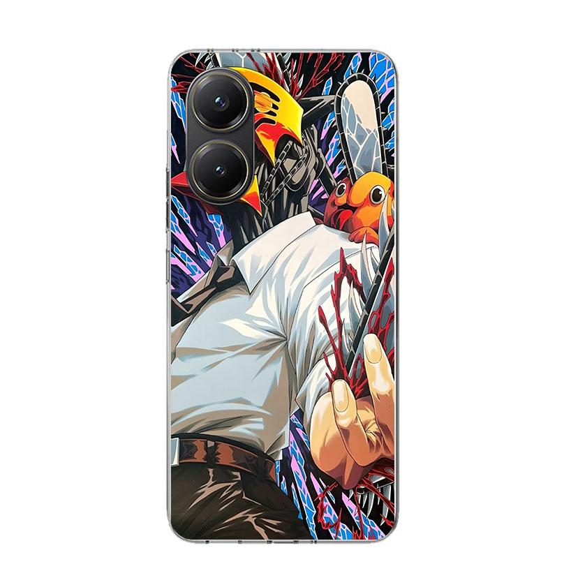 C-Chainsaw Mans Denji Phone Case For Xiaomi Poco X7 X6 X5 Pro F7 Ultra Redmi 15C 15 13 13C 12 12C 10 10A 10C 9 9A 9C 9T Cover Po