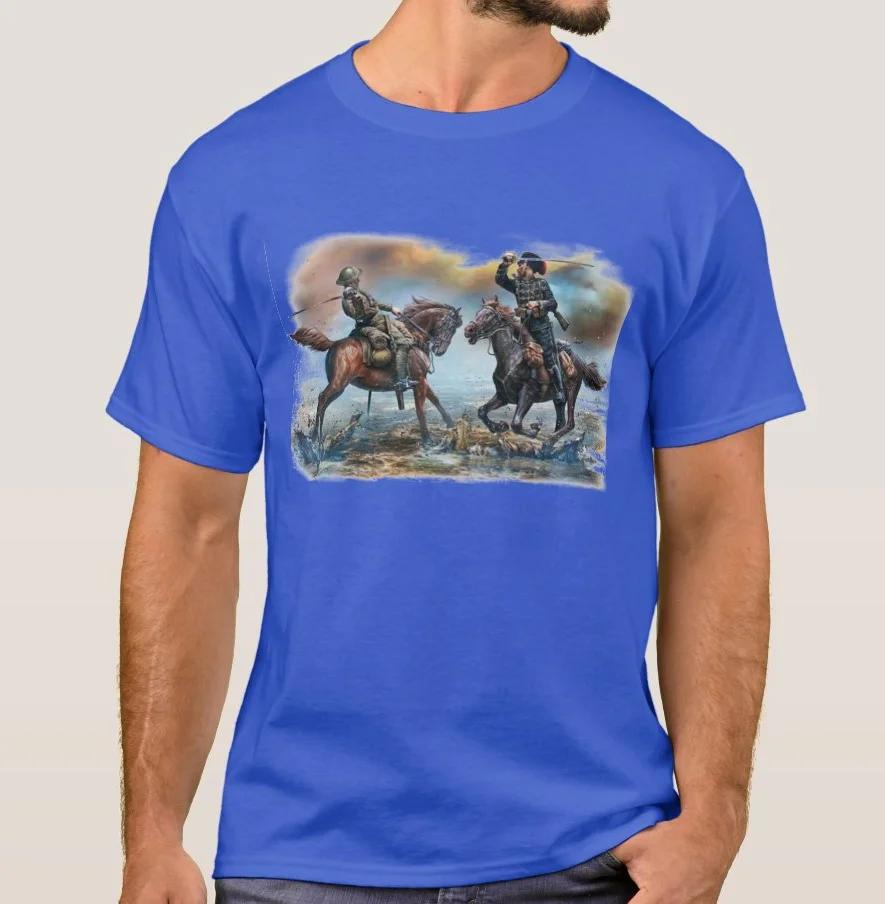 Vintage World War I British and German Cavalrymen Fighte TShirt Summer Cotton Short Sleeve ONeck Mens T Shirt New S3XL