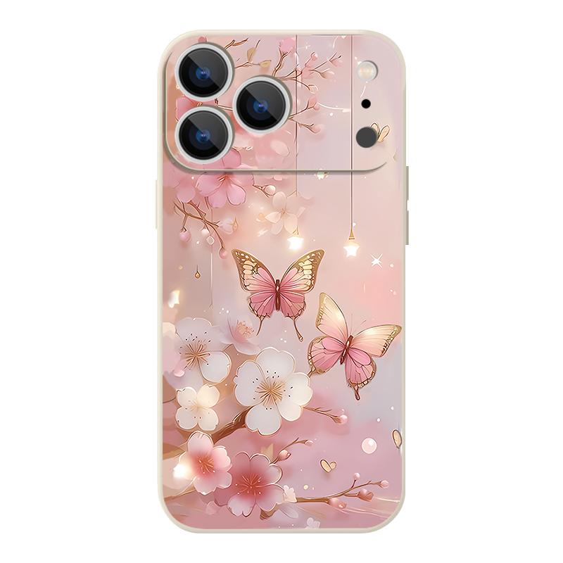 For iPhone 17 Pro Max Case Dream Butterfly Floral Pattern Magnetic For Magsafe Silicone Cover For iPhone 16 Pro Max Funda iPhone 15 14 13 12 11 16E
