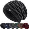 Hot Sale Unisex Slouchy Winter Hats Men Women Warm Beanie Cap Casual Five-Pointed Star Decor Winter Knitted Hats