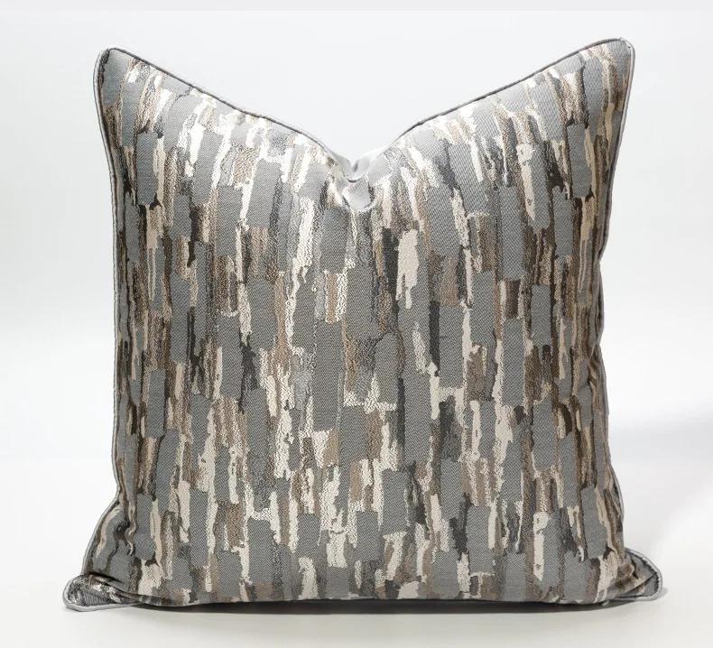 1 PC Light Luxury Cushion Cover High Grade Jacquard Pillowcase 30x50/45x45/50x50CM Champagne Blue Home Hotel Bed Sofa Decoration