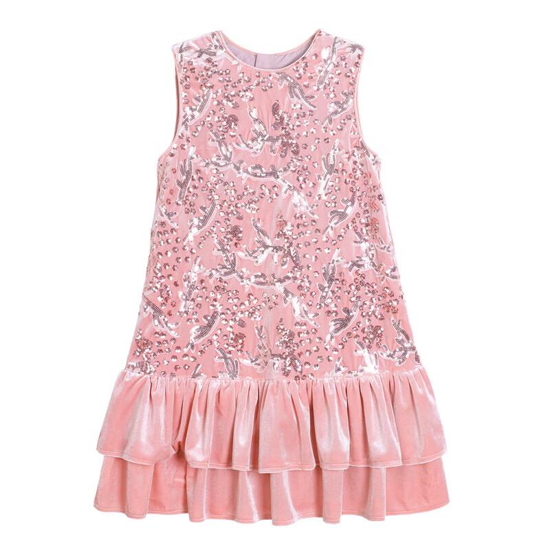 Girls' Sequin Velvet Party Dress