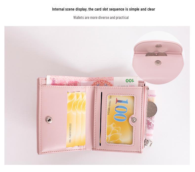 Korean Women's Solid Color Coin Purse: Multifunctional, Large Capacity Card Holder