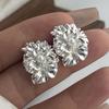 925 Sterling Silver Vintage Earrings For Women Trendy Simple Gold Flower Pearl Earring Jewelry Prevent Allergy Party Accessories