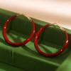 New Simple Exquisite Fashion Wild Big Red Circle Earrings Niche Zircon Senior Sense Earrings for Women