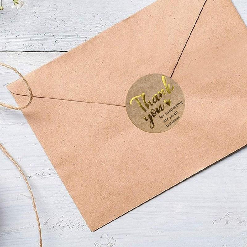 100-500 Stück Danke für die Unterstützung meines kleinen Unternehmens Aufkleber Runde Kraftpapier Siegel Etiketten für Geschenkverpackung Dekoration 1 Zoll