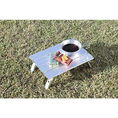 CAPTAIN STAG Outdoor Table Aluminum Roll Table Compact Nano Width 330 x Depth 215 x Height 105mm Foldable Storage Case Included Anodized UC-548