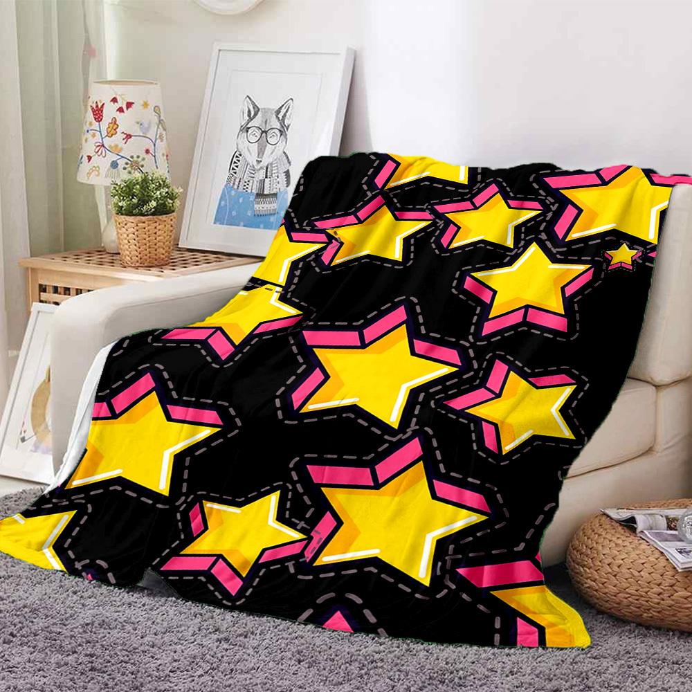 1pc Star Pattern Blanket Warm, Cozy, And Soft, Suitable for Sofas, Beds, Cars, And Office Use.Perfect for Camping And Travel, Making It a Great Gift f