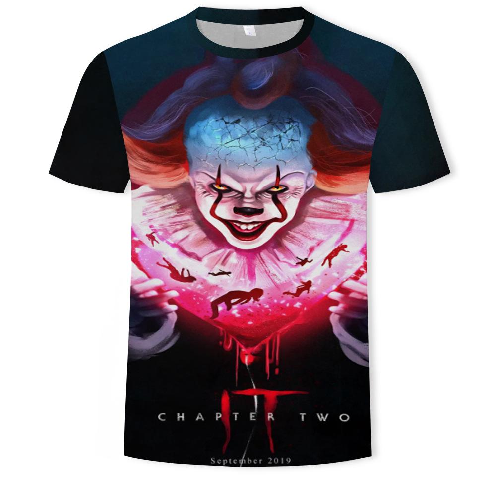 Summer Round Neck 3D Joker Resurrection Night Print Top Fashionable Casual Short Sleeved Men's T-shirts