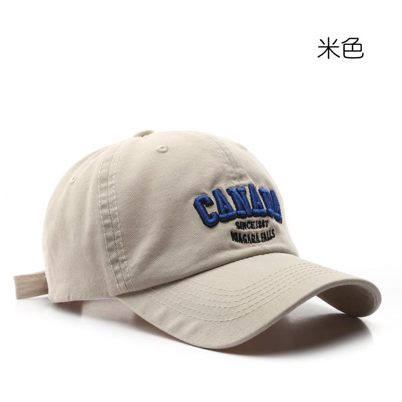 

Outdoor sports personalized letter embroidery washed cotton baseball cap sunscreen sunshade cap бежевий