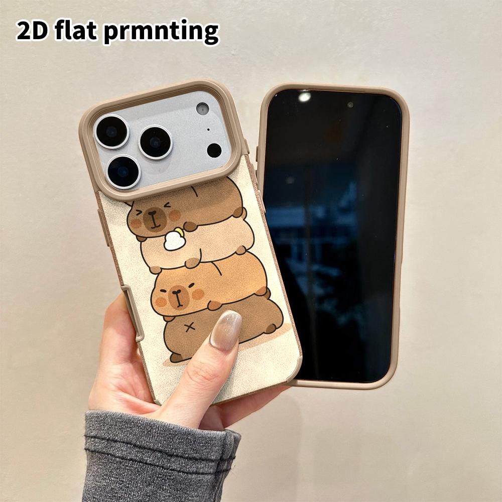 Phone Case: 2D Flat Lambskin Suitable for iPhone 18 17 16 15 14 13 Pro Film Protective Case, Stackable Fun, Christmas and Halloween Gifts