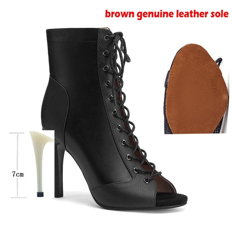 2053 New Fashion Women Thin High Heels Dance Shoes Comfort Peep Toe Boot Indoor Suede Sole Customizable Sexy Stilettos Booties