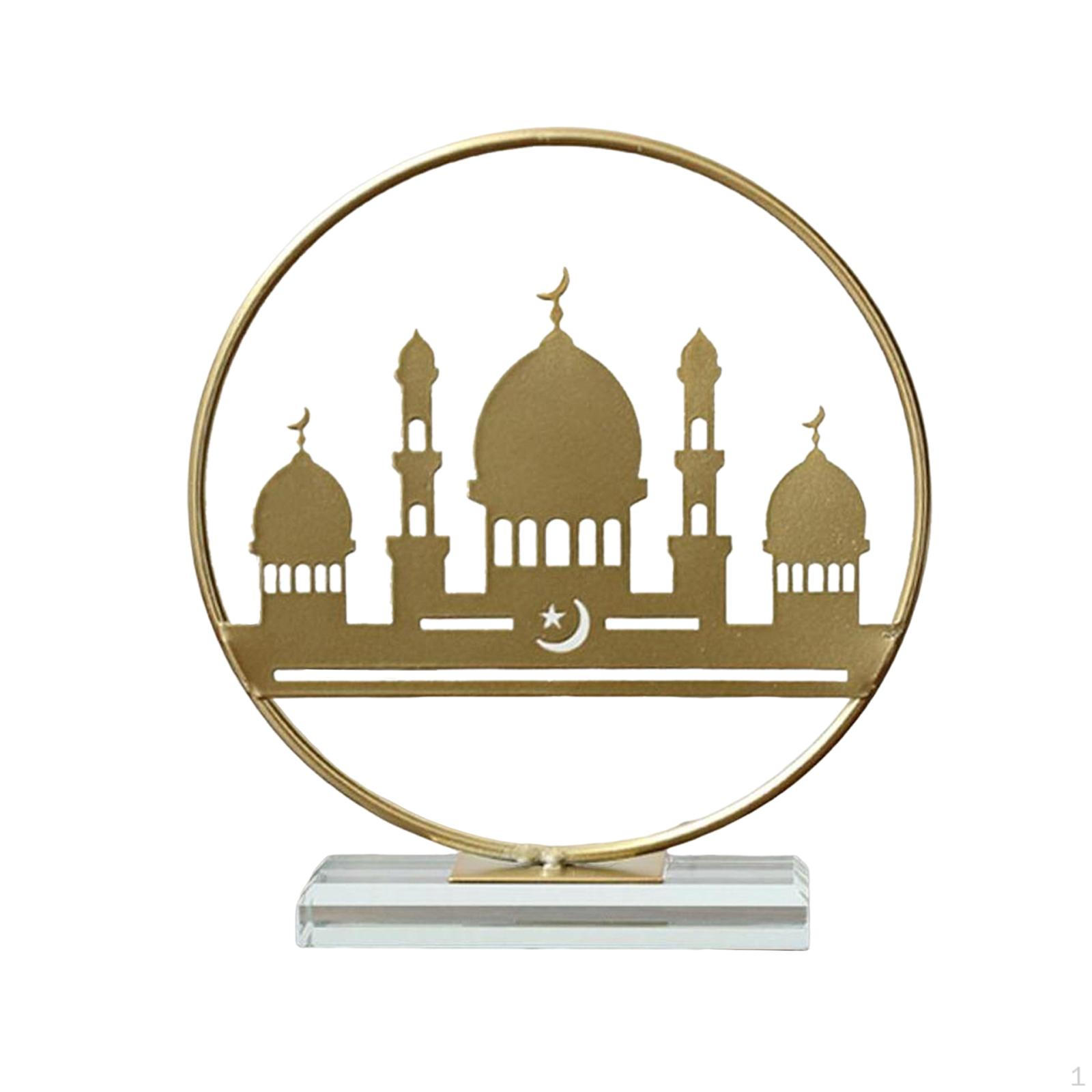 

Ramadan Decoration ,2D Eid Mubarak Decor ,Castle Table Sign, Flat Desktop Ornament for Bedroom Style E
