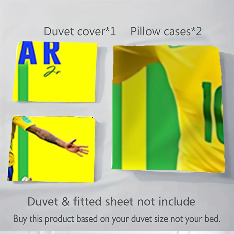 3Pcs Neymar Jr Brazil Celebration Bedding Sets For All Sizes New 3D Printed Bed Cover Comforter Duvet Cover Pillowcase Bedroom Decoration