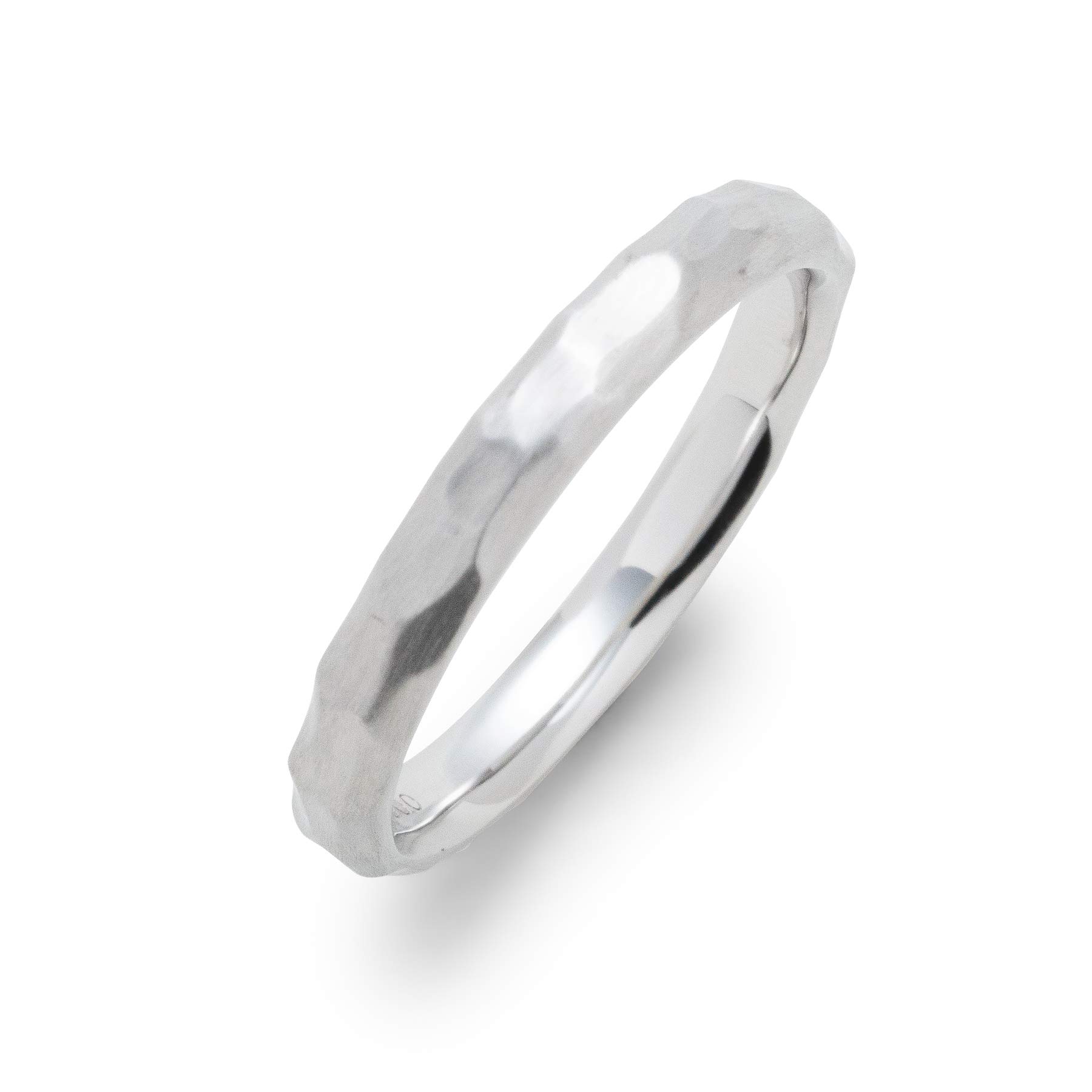 

LEGAN Hammered Platinum Size Simple Wedding Made in Japan Ring, 7, pt900, Band, Women s,