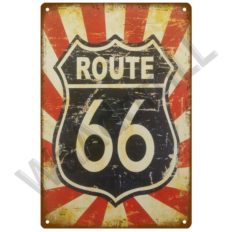 Route 66 Metal Sign House Plaque Metal Poster Tin Sign Plate Wall Posters Vintage Retro Aesthetic Room Decor Wall Art Decoration