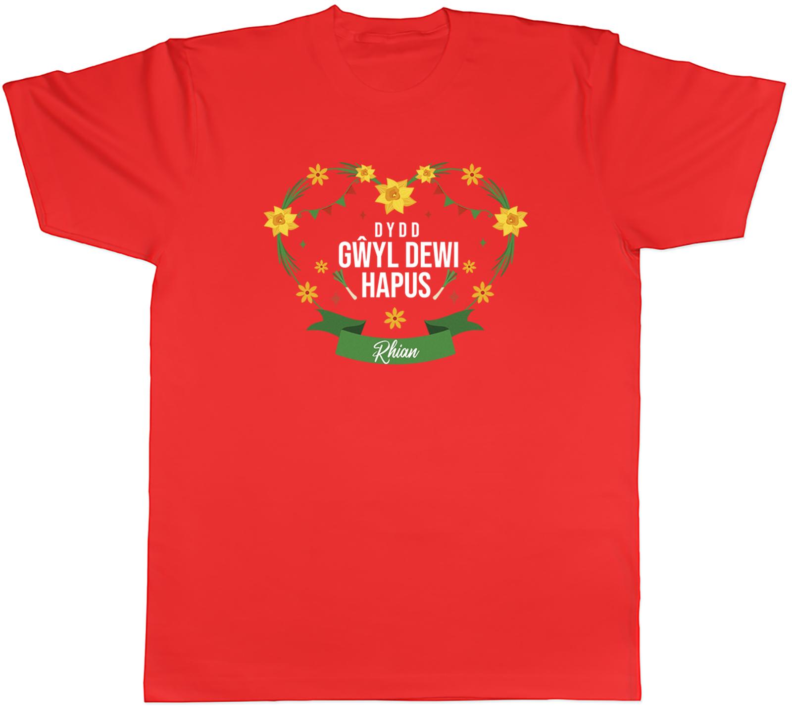 Personalised St Davids Day Unisexs TShirt Dydd Gwyl Dewi Hapus Tee Gift S