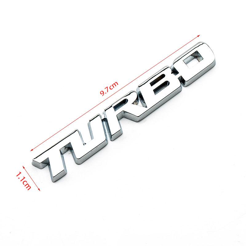 3D Metal Logo TURBO Emblem Creative Letters Nameplate Trunk Decal Turbo Sticker Car Boost Badge Auto Car Styling Accessories