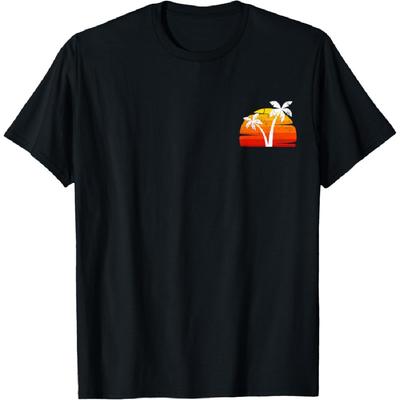 Cool Summer Sunset Vacation Men Women Beach Palm Trees T-Shirt