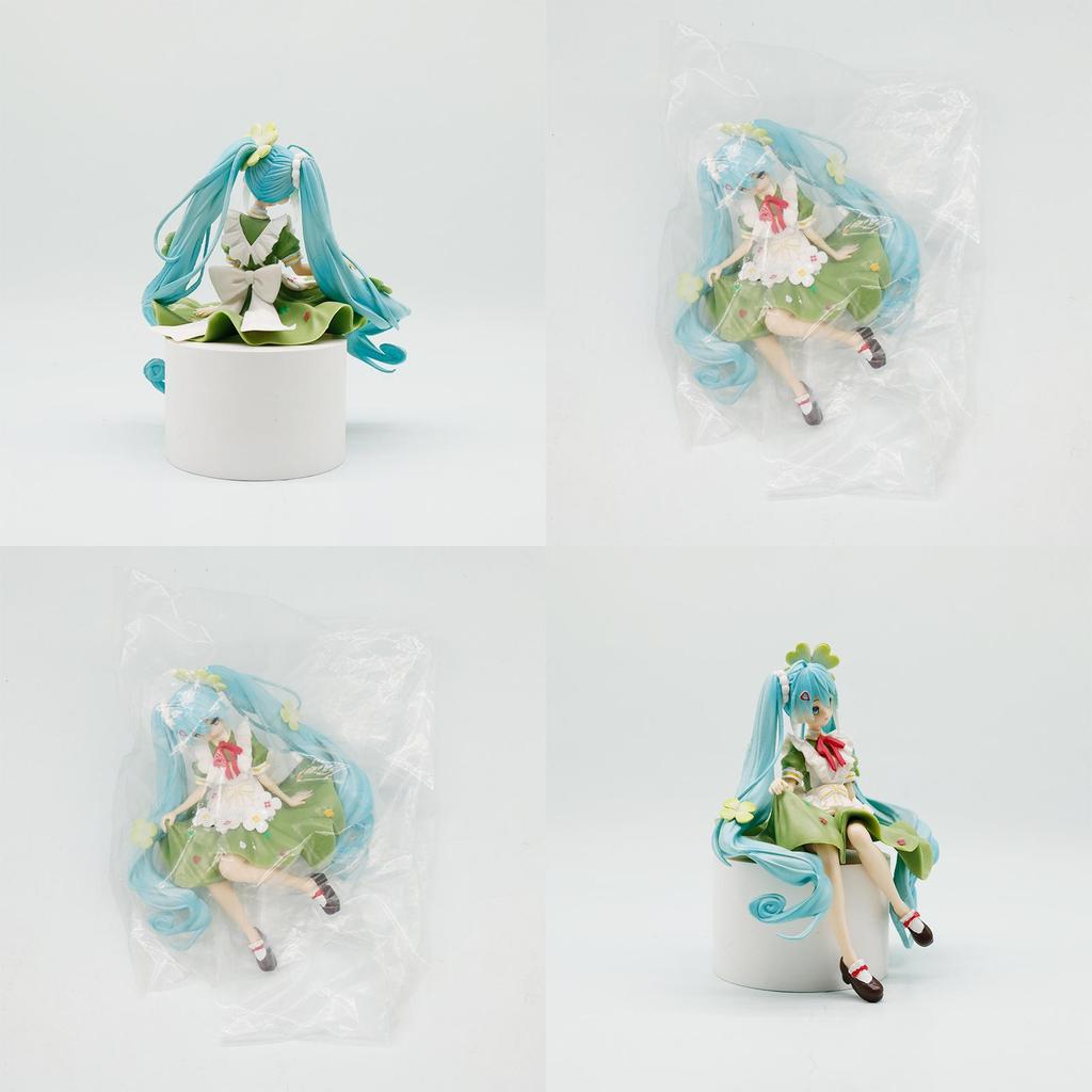 Hatsune Miku Pvc Model Ornament With Four Leaf Clover Style For Gift And Collectors Display