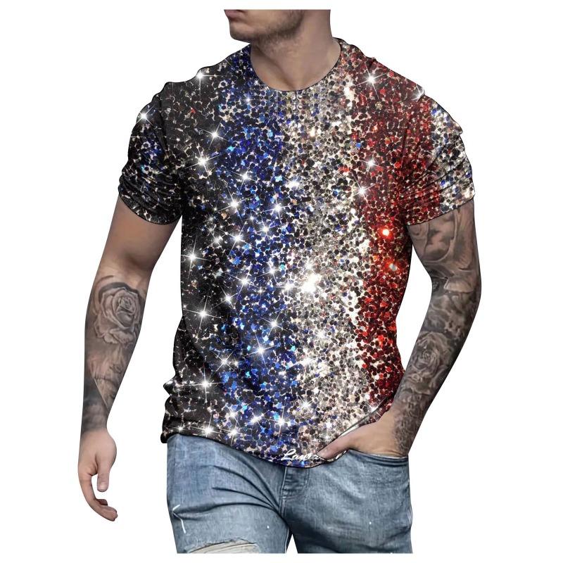 Pánské ležérní tričko s 3D potiskem Star Spangled Banner, módní pouliční trička