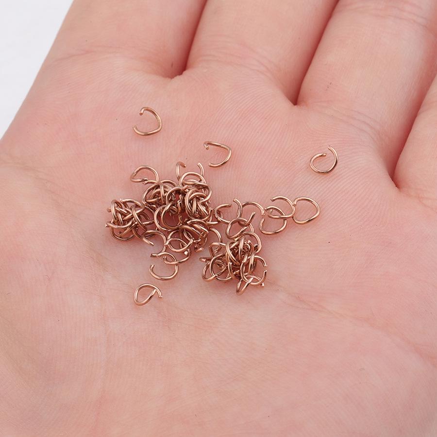0.5*3.5mm Steel Plated True Gold/Rose Gold Stainless Steel Open Rings, 100 Pcs/pack