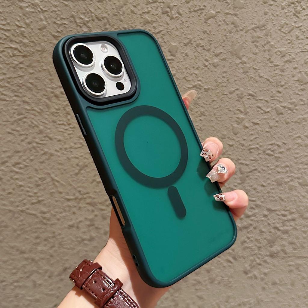 Skin Feel Scrub Suitable for IPhone 16 Magnetic Phone Case Apple 15promax Simple Transparent 14 Solid Color Anti Fall