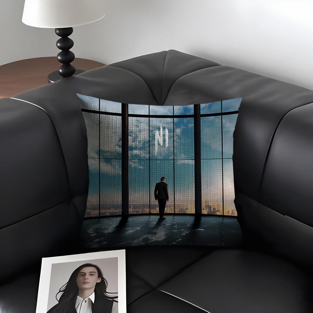 NNinho Rapper Cushion Cover Natural Linen Organic Fabric DoubleSided Printing Sofa Home Decor Gift Pillow Case