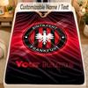 Flannel BlanketEintracht Frankfurt Custom Name Text Personalized Soft Warm Throw Blanket Home Decor Gift