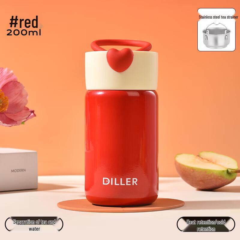 Dilebei er MLH9213 Red Heart Insulated Baby Cup 200ml