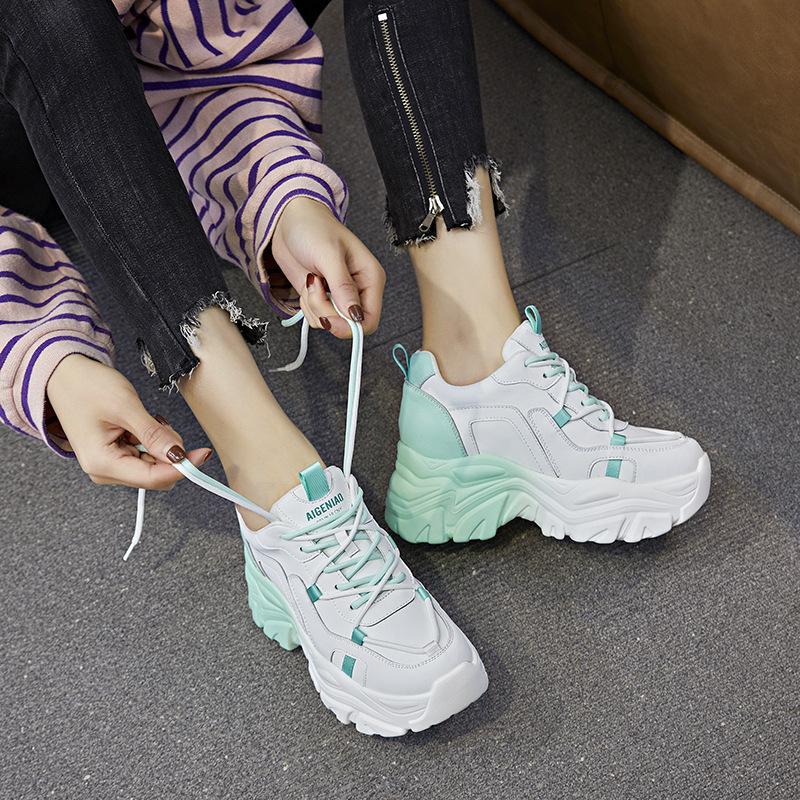 Innere Höheneinlage Frühling und Herbst Neue Papa-Schuhe Plateau Kleine Sport- und Freizeitschuhe A