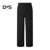 Women Sport Pants Mid-rise Elastic Waist Adjustable Drawstring Long Trousers Solid Color Wide Leg Autumn Winter Velvet Lining Trousers