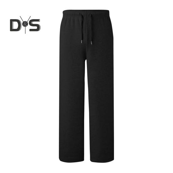Women Sport Pants Mid-rise Elastic Waist Adjustable Drawstring Long Trousers Solid Color Wide Leg Autumn Winter Velvet Lining Trousers