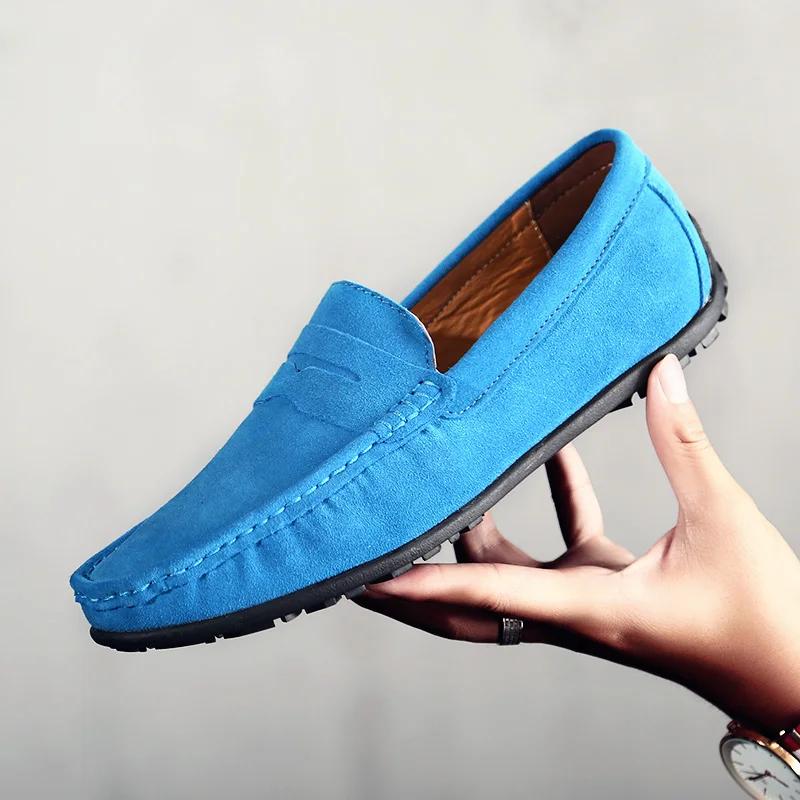 Mocasines de Cuero de Alta Calidad para Hombre Zapatos Casuales Slip on para Hombre Moda Flats Zapatos de Conducción para Hombre Mocasines Diez Colores Talla 38-47