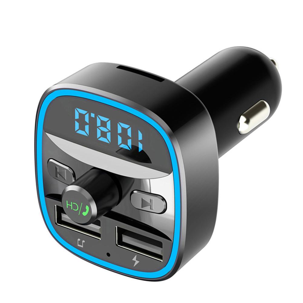 

Portable Car Bluetooth-compatible 5.0 FM Transmitter MP3 Player Practical Multi-functional Classic Texture Dual USB USB Charger