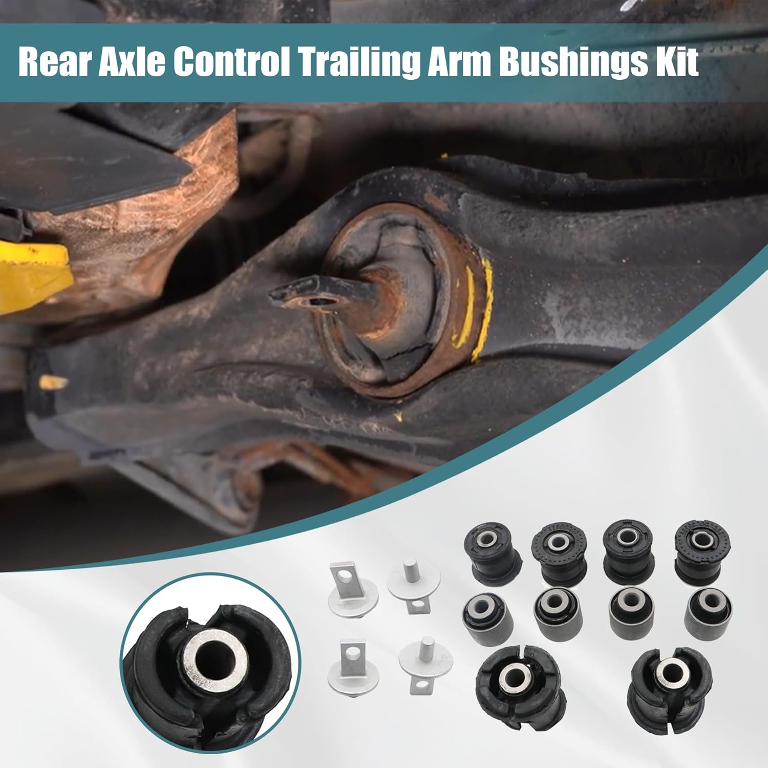 

GXARTS 14 Pcs Rear Axle Control Trailing Arm Bushings Kit 52373S9A000 52364S5A004 52395S5A004 52365S6M004 Compatible with Honda CR-V CRV 2002-2006