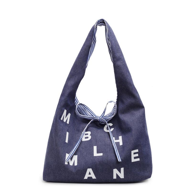 Trend Personalized Letters Large Capacity Tote Bag Student Leisure Class Commuting Versatile Double-sided Shoulder Women's Bag
