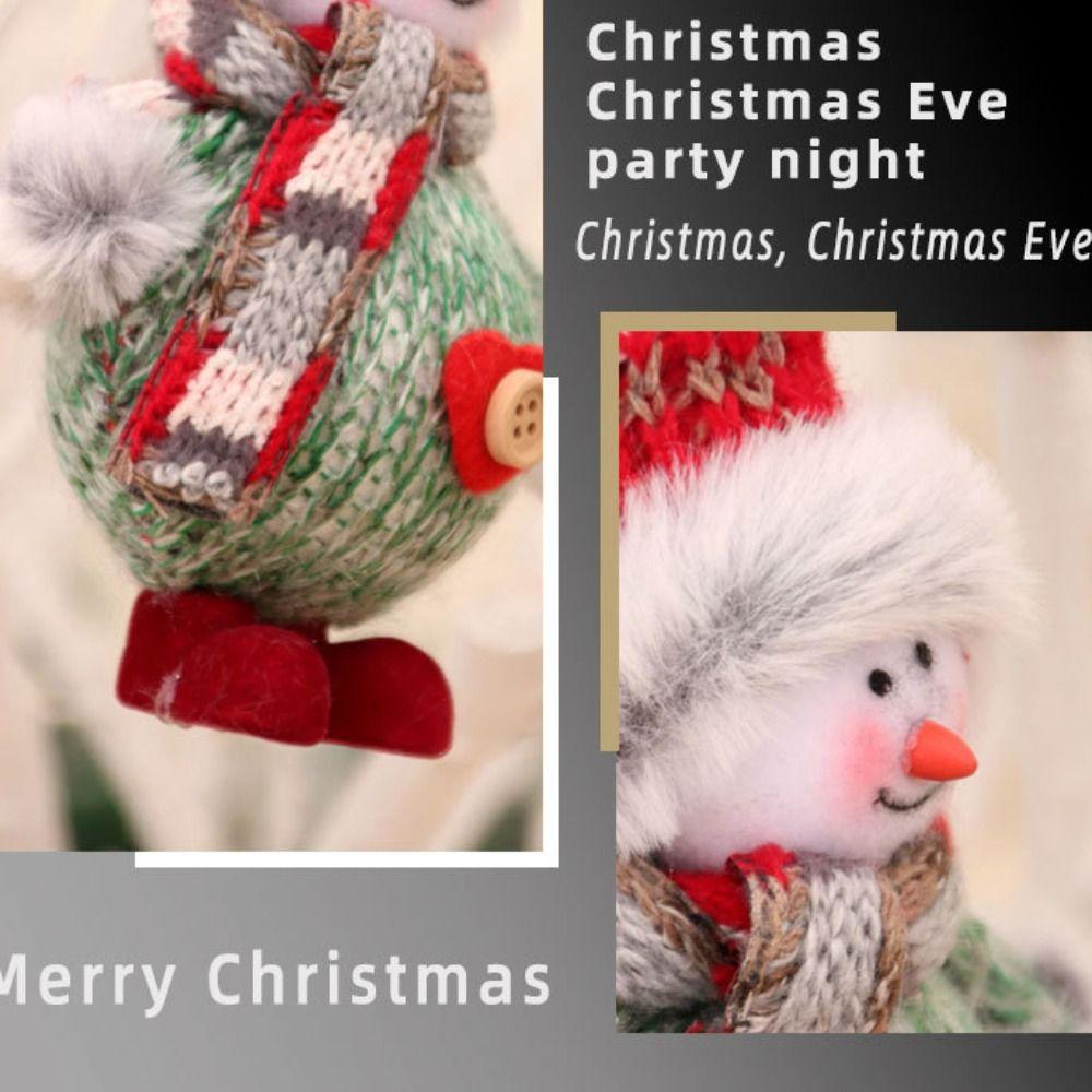 2pcs Unique Christmas Plush Dolls Cloth Christmas Tree Pendant Santa Claus Standing Doll Party