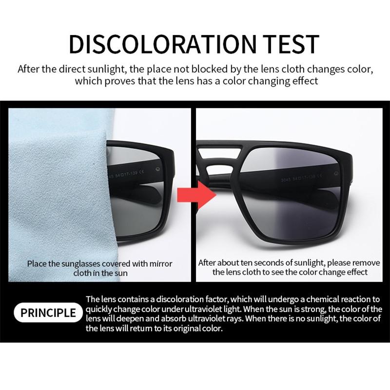 aoron Brand Design TR90 Frame Photochromic Polarized Sunglasses for Men Women Outdoor Fashion Anti Glare UV400 Driving Sports Glasses