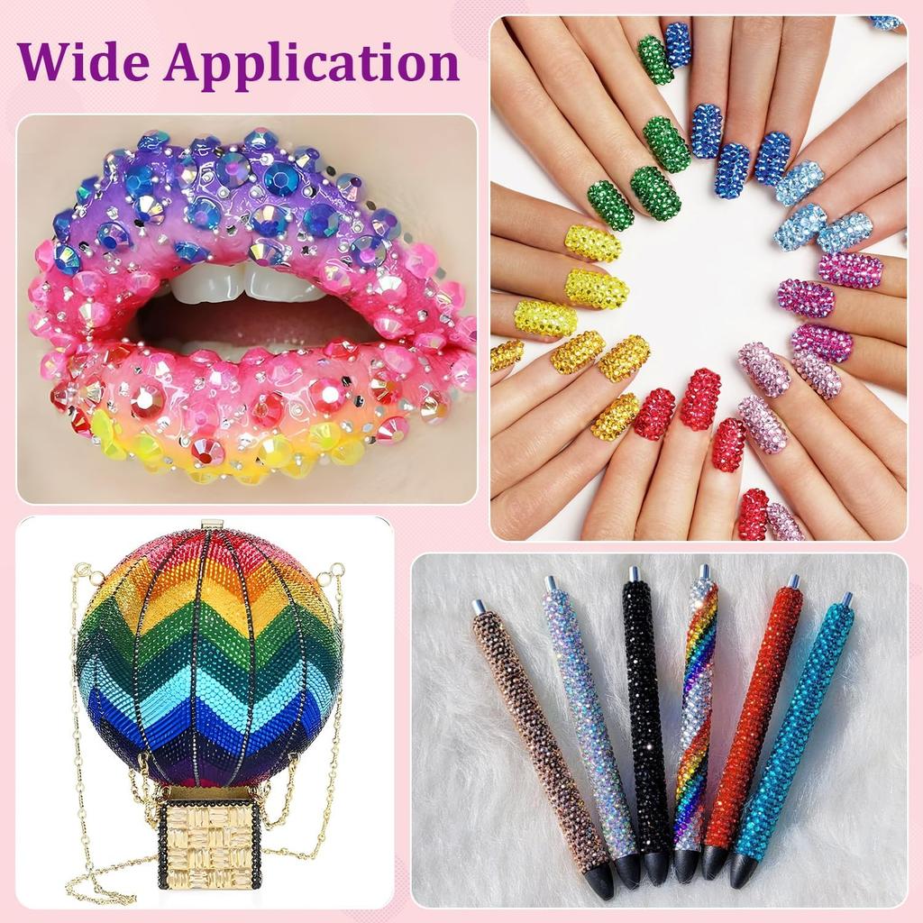 Shiny Colorful Semi-circular Rhinestones Nail Charms Mini 3mm Flatback Resin Nail Diamond DIY Hat Pen Nails Set