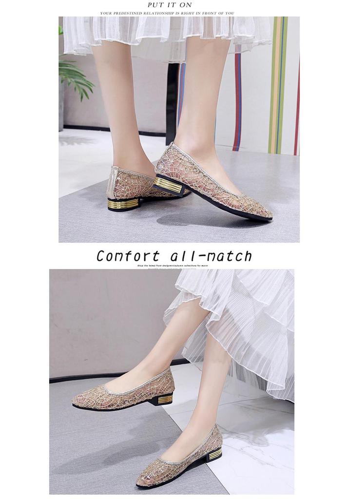 Korean Style Women's Breathable Flat Slip-On Mesh Shoes