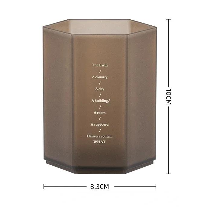 

Hexagonal Design Pen Holder Large Capacity Pen Pencil Organizer Brush Storage Container Box Plastic Stationery Desk Organizer шоколадний