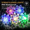 Solar flower String Lights Outdoor Waterproof,  8 Modes Lotus flower sharp Outdoor Solar Powered String Lights for Patio