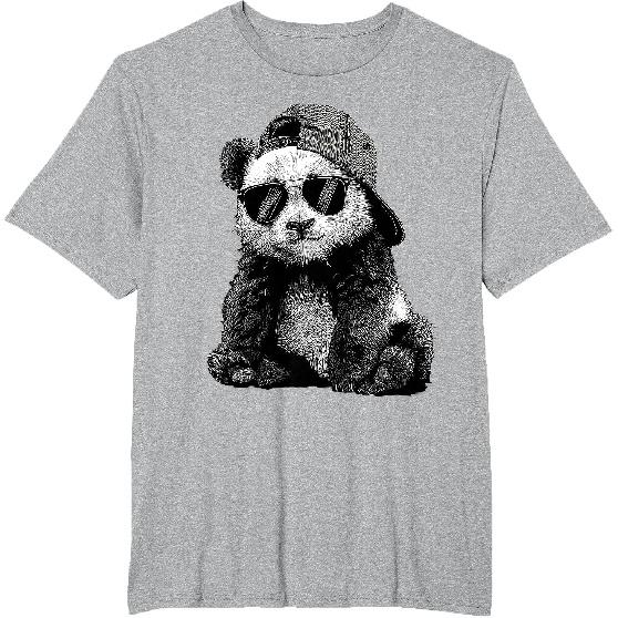 Panda with Sunglasses Graphic Motif Animal Funny Panda Bear T-Shirt
