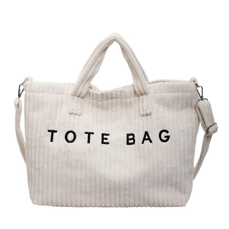 

2025 новая осенне-зимняя универсальная вместительная высококлассная сумка через плечо, ретро корейская вельветовая портативная сумка-мессенджер белый