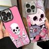 Pink Style Skull Witch Plating Phone Case For Xiaomi Poco X5 X6 X7 X8 Pro Max F8 Ultra F7 M8 M7 M5S Redmi 15C 15 14C 13C 13 X3 1