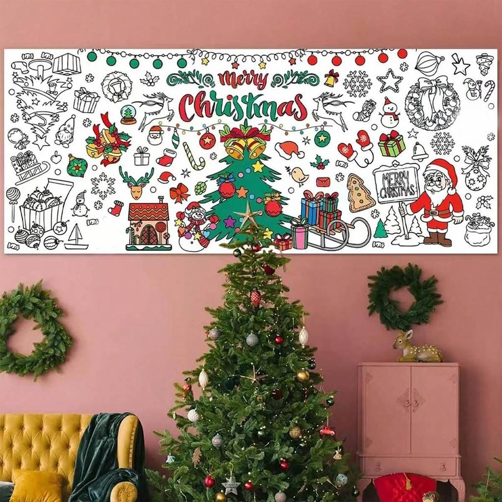 Paper Coloring Banner Kids Gifts Activities Toys Party Classroom Christmas